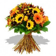 Mixed Sunflower & Gerbera in a Bouquet